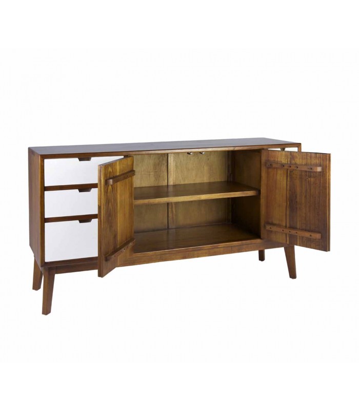 Sideboard aus natürlichem Mindi-Holz ARTIC