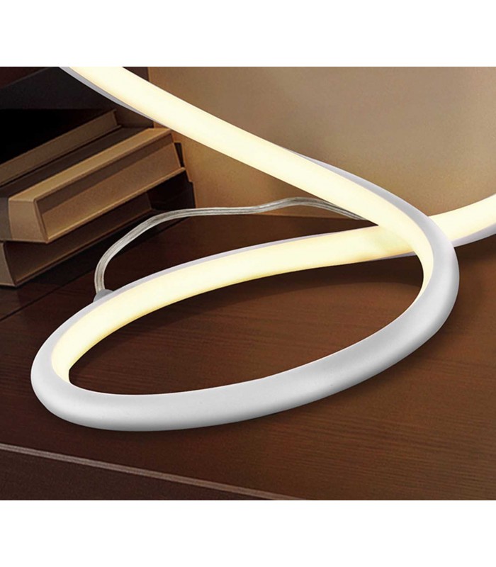 Tischleuchte mit LED Modell UNENDLICH Weiß