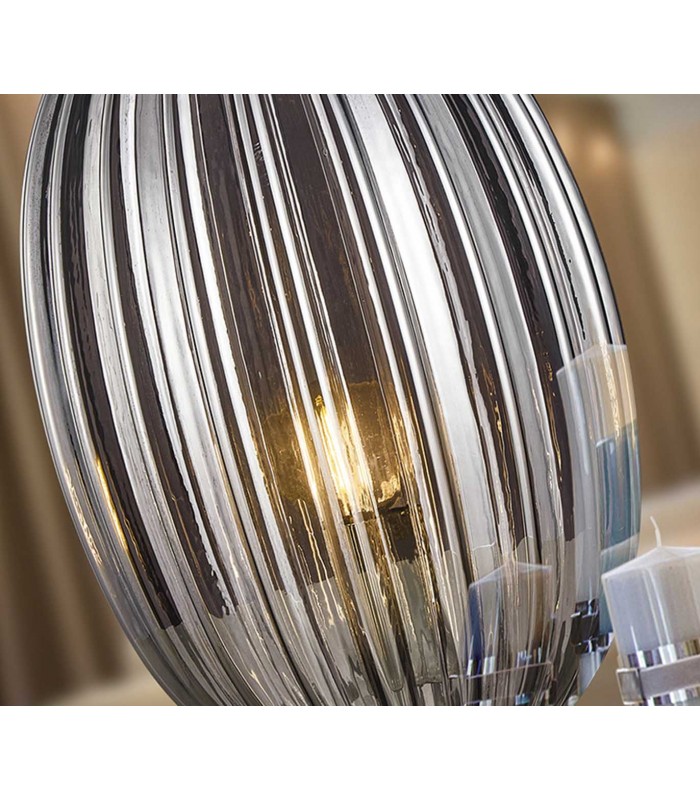 Tischleuchte mit Lampenschirm aus Glas OVILA Smoke