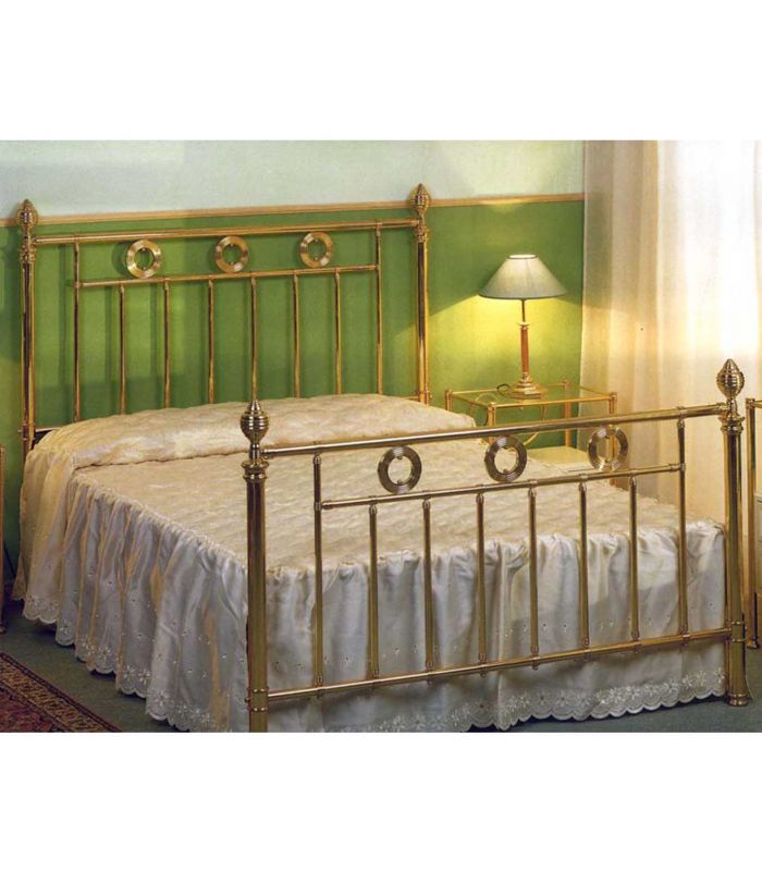 Messingbett Modell SCHWENNINGEN für Matratzen 160x200.